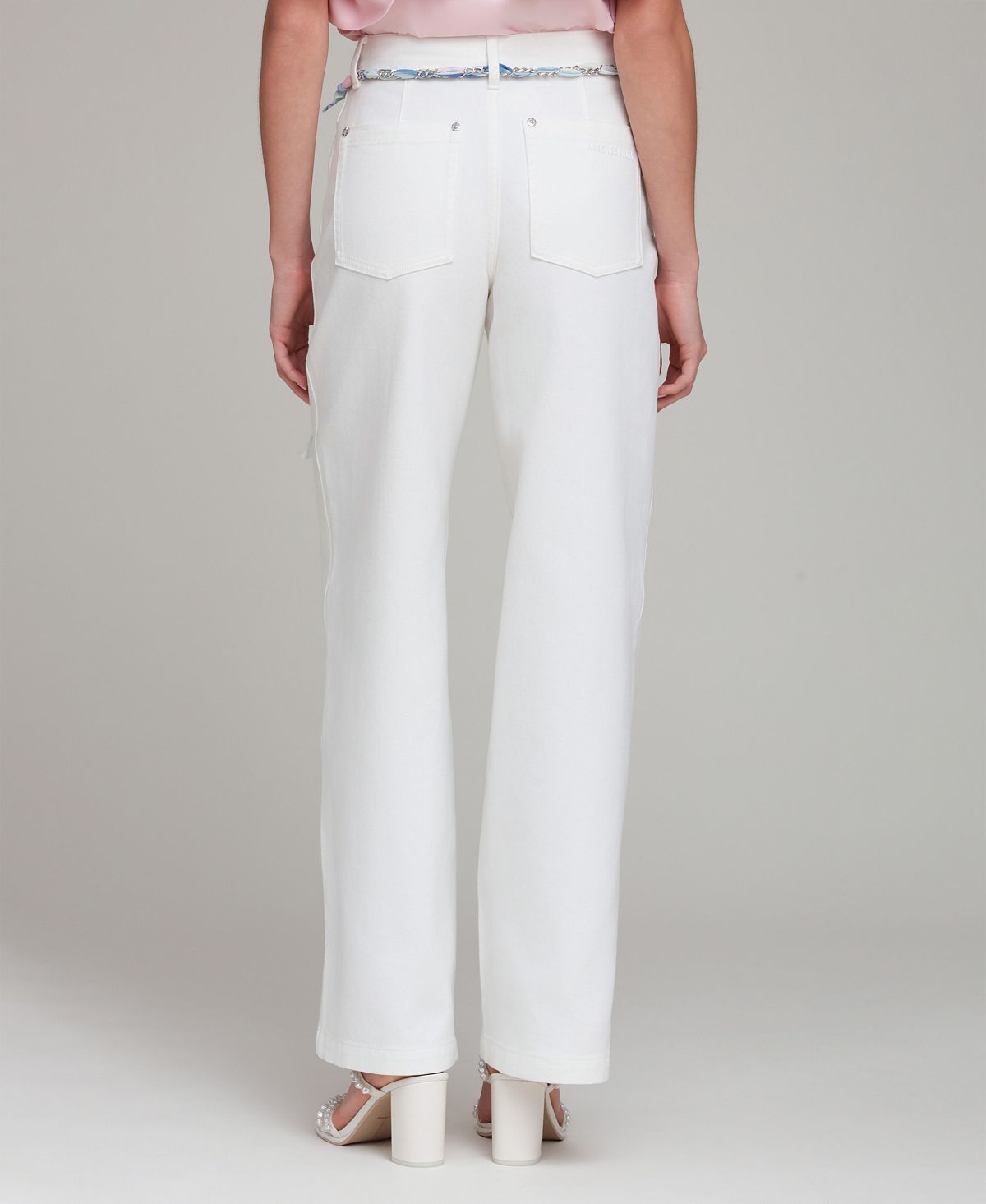 Avec Les Filles Women's Mid-Rise Wide-Leg Cotton Jeans view 4 — MAYCSS fashion products