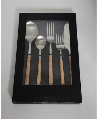 Rattan Stainless Steel Cutlery (Set of 5) - With Gift Box