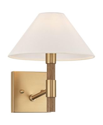 Possini Euro Conrad 11"H Brushed Champagne Wood Wall Sconce Set of 2
