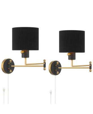 Possini Euro Rumi 13 1/4"H Swing-Arm Plug-In Wall Lamp Set of 2