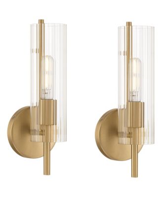 Possini Euro Taurus 13 1/2"H Brushed Champagne Wall Sconce Set of 2