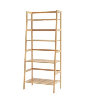 4-Tier Bamboo Ladder Shelf Display Rack for Bathroom Bedroom or Office