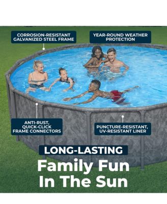 APX 365 16' x 48" Round Above Ground Swimming Pool Set w/ Pump and Ladder