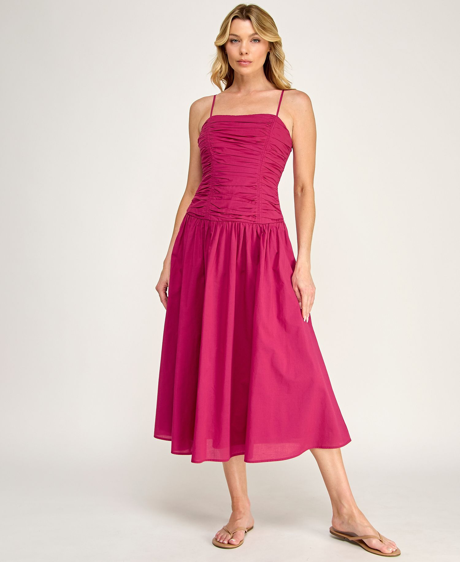 ROW A Juniors' Gathered-Bodice Fit & Flare Dress