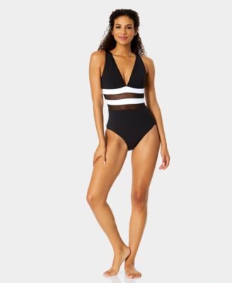 Women's Plunge Front V-Neck One-Piece Swimsuit