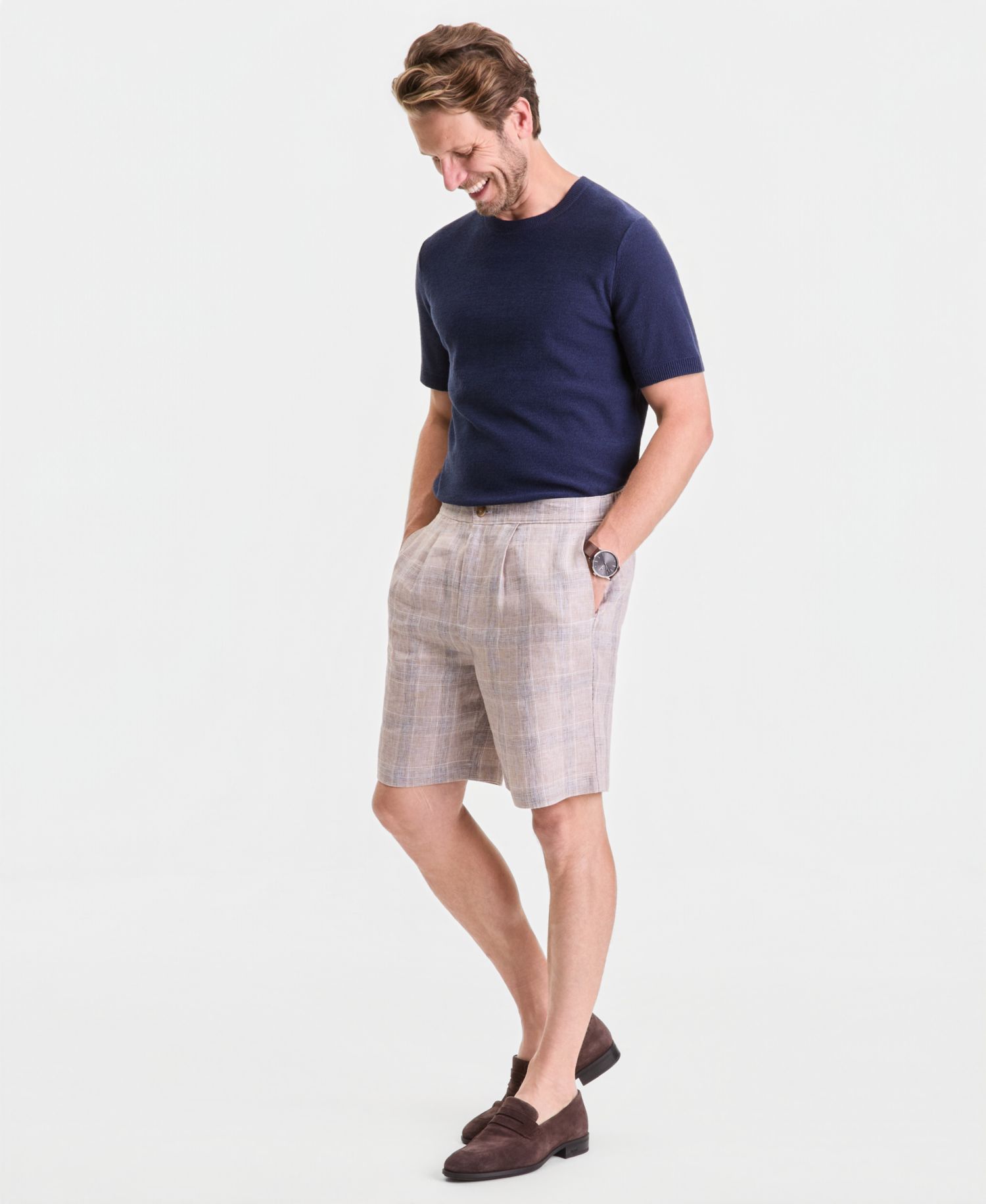 Men's Dash Plaid Linen Shorts