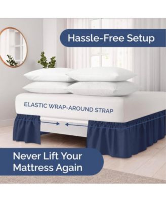 Ruffled Elastic Wrap Around Bedskirt 12 Inch Drop - Twin