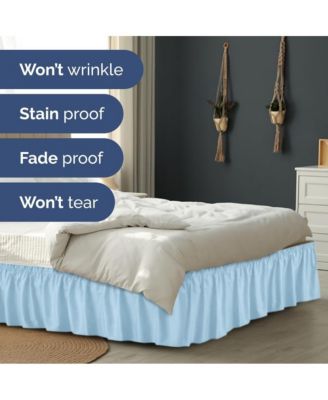 Ruffled Elastic Wrap Around Bedskirt 12 Inch Drop - Twin