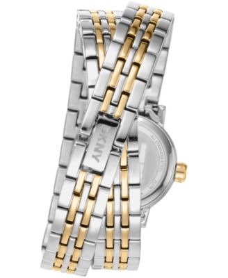 DKNY Women's Mini Quartz Two-Tone Stainless Steel Double Bracelet