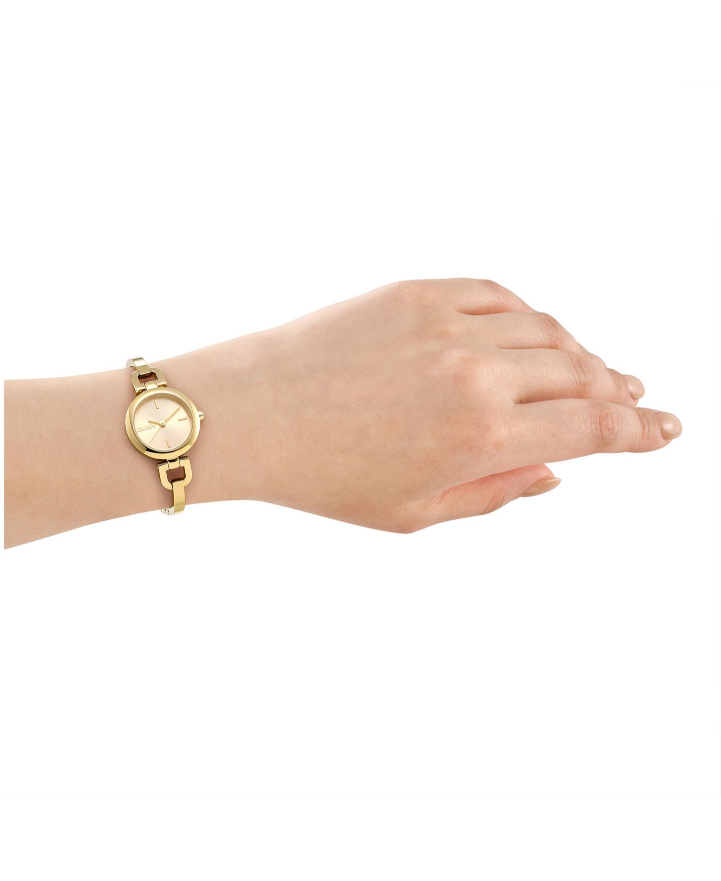 Женские часы DKNY Half Bangle Quartz Gold-Tone Stainless Steel 26mm — фото 4