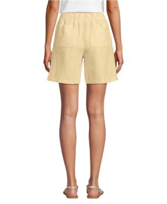 Women's Linen High Rise Pull On 7" Shorts