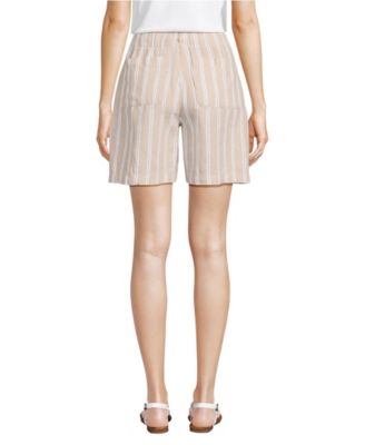 Women's Linen High Rise Pull On 7" Shorts