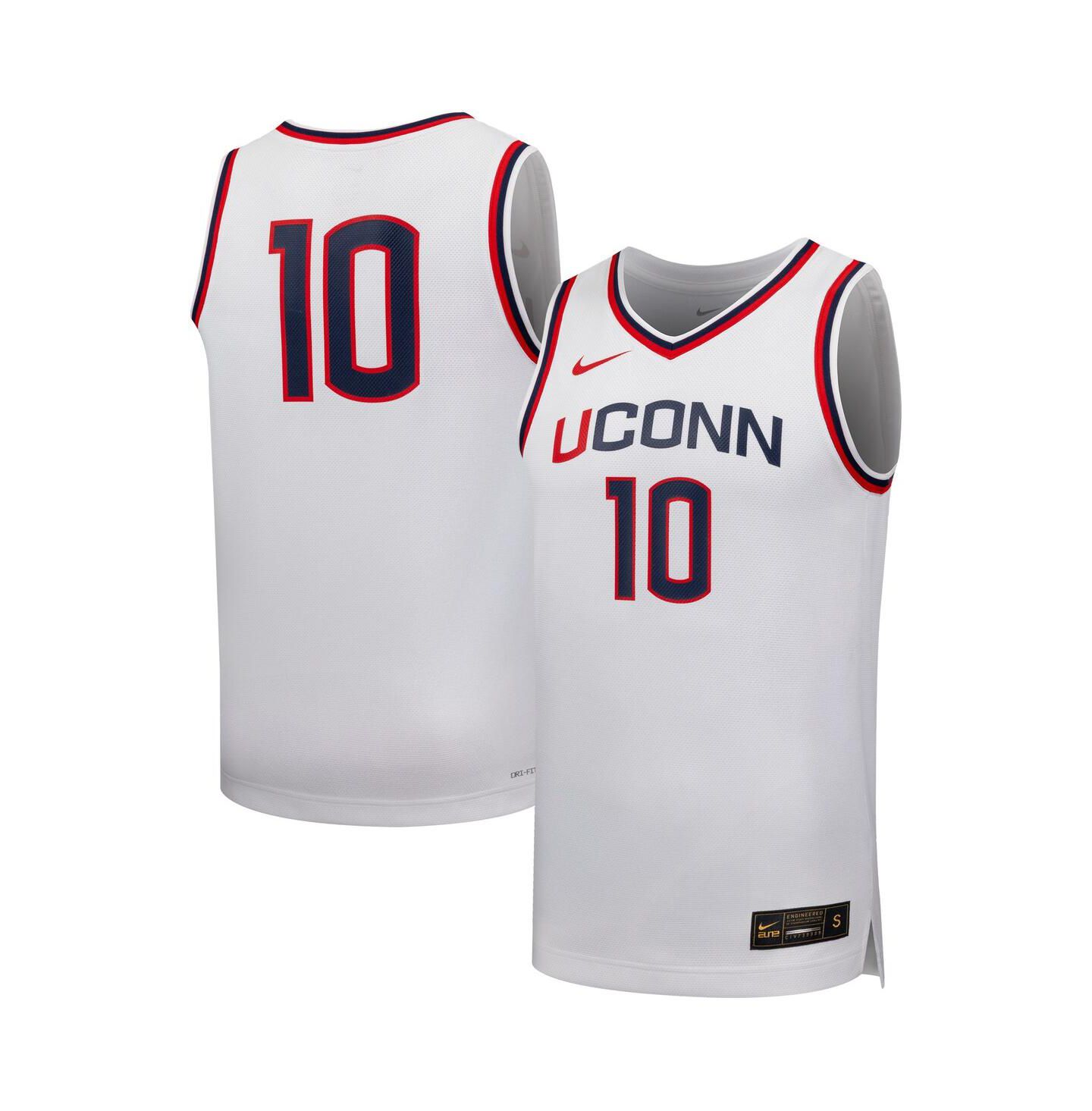Топ Nike 10 White UConn Huskies Replica Basketball Jersey — фото 1