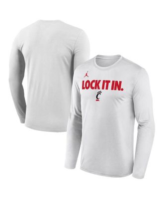 Men's White Cincinnati Bearcats 2026 On-Court Bench Long Sleeve T-Shirt