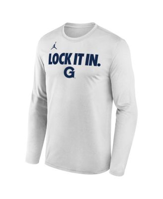 Men's White Georgetown Hoyas 2026 On-Court Bench Long Sleeve T-Shirt