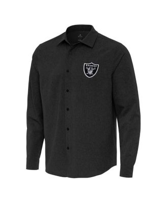 Men's Black Las Vegas Raiders Exposure Woven Long Sleeve Button-Up Shirt
