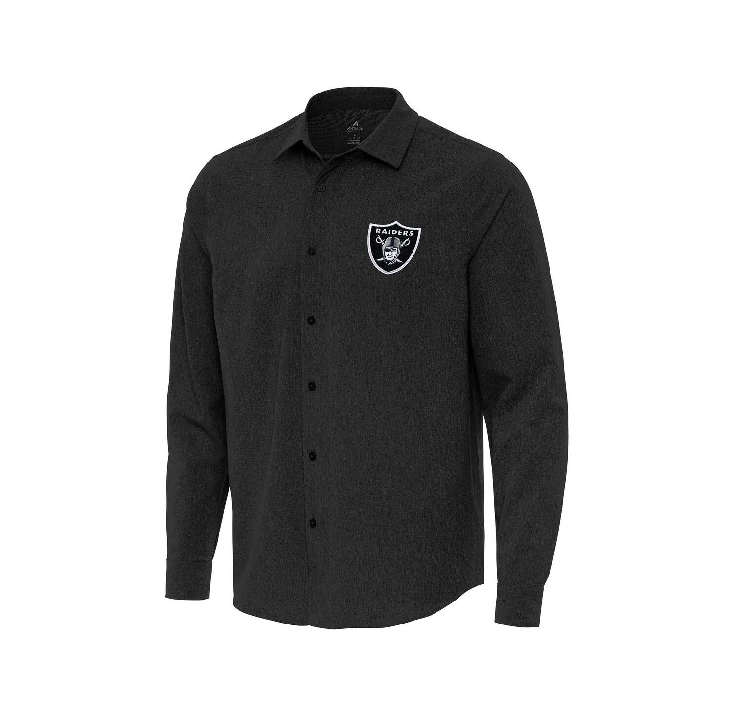 Men's Black Las Vegas Raiders Exposure Woven Long Sleeve Button-Up Shirt