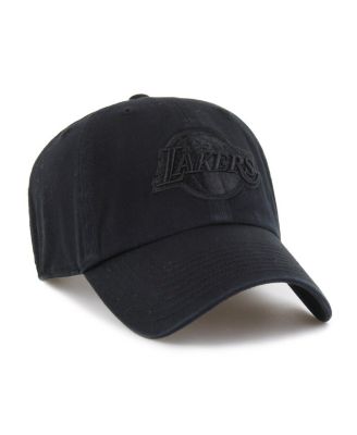Men's Los Angeles Lakers Black on Black Clean Up Adjustable Hat