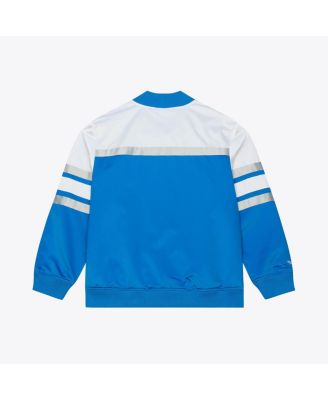 Men's Blue Detroit Lions Head Coach Lightweight Full-Snap Satin Jacket