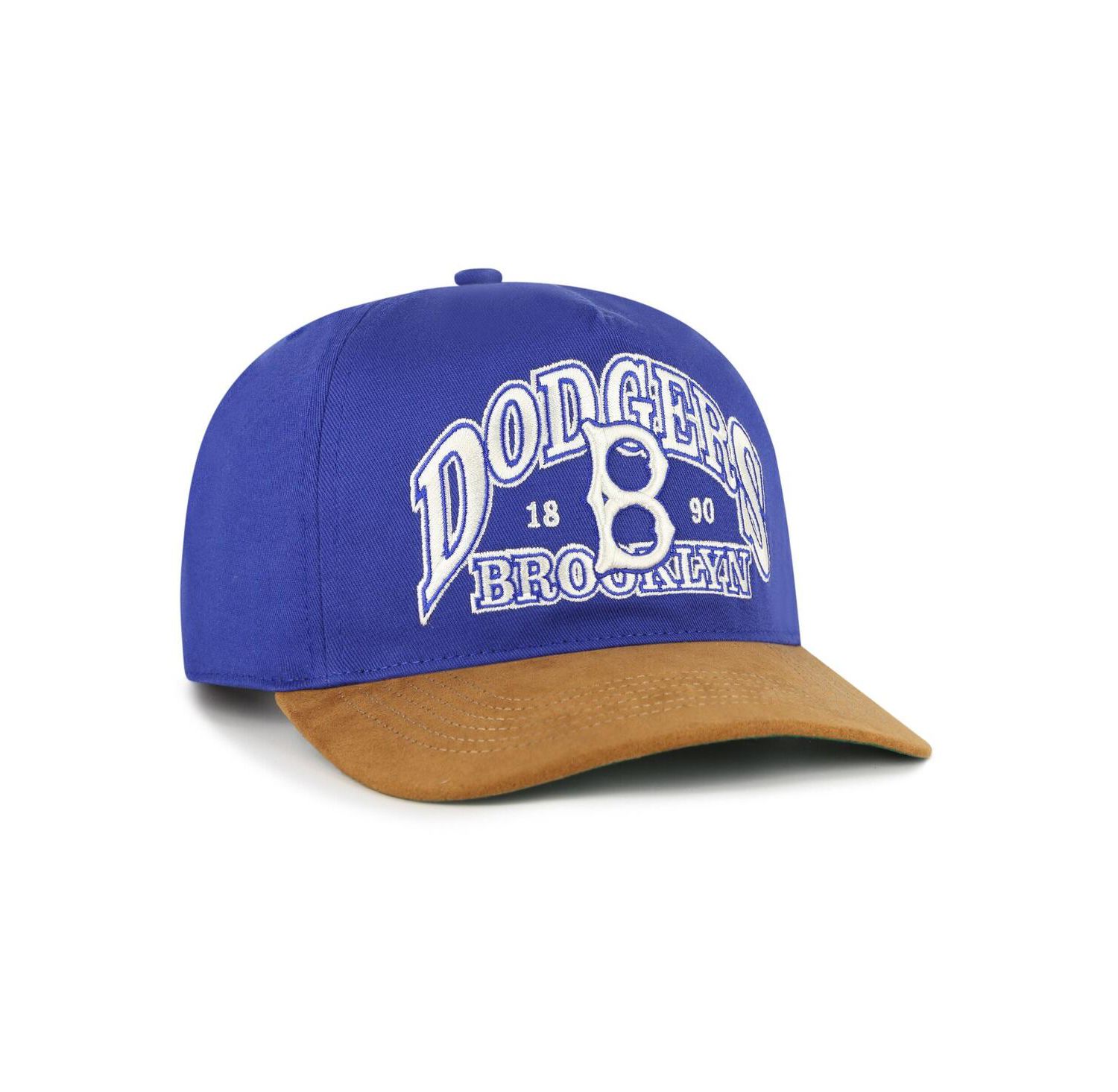 Men's Royal/Brown Brooklyn Dodgers Cooperstown Break Wood Suede Hitch Adjustable Hat