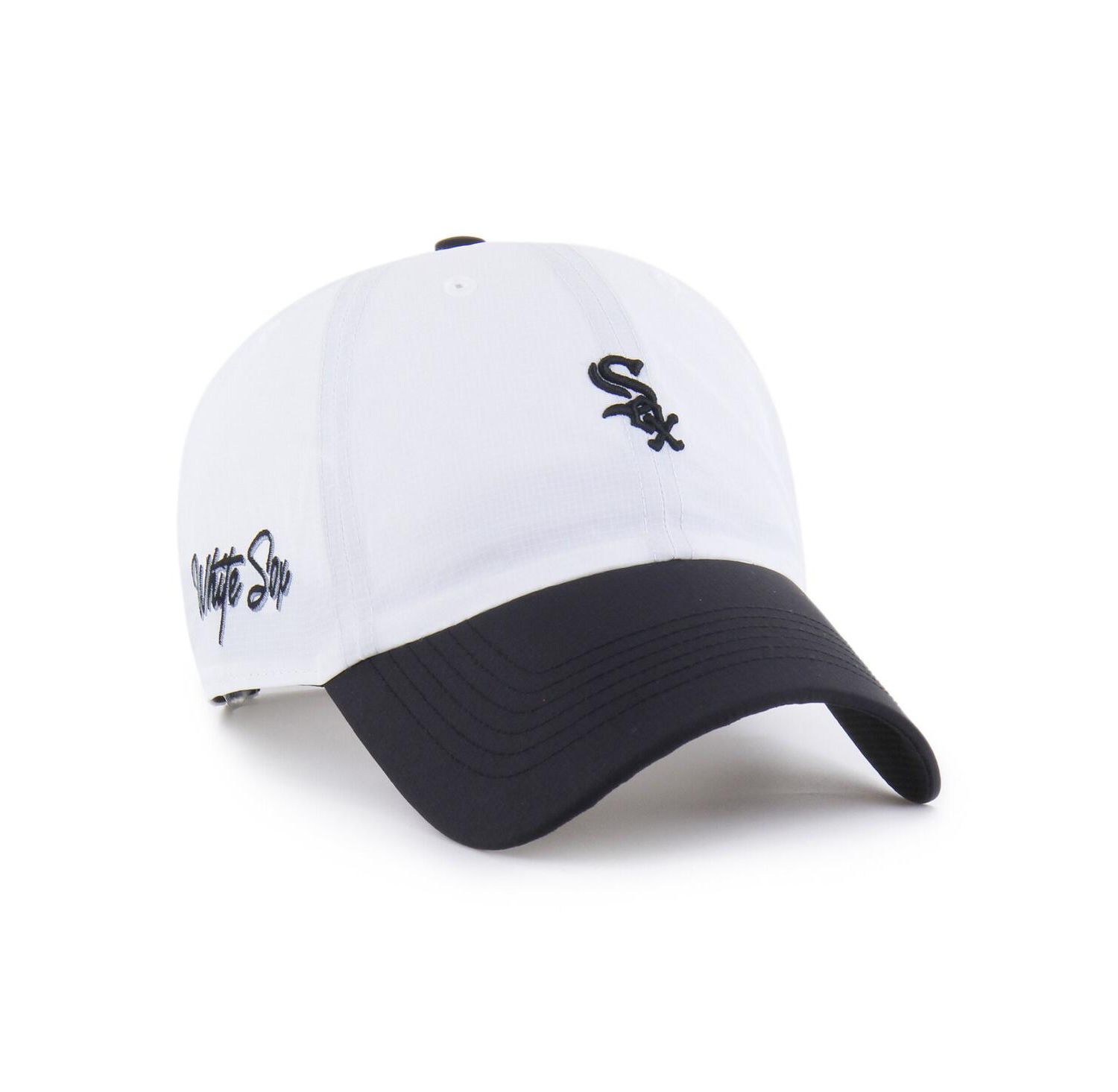 Men's White/Black Chicago White Sox Vista Mini Clean Up Brrr Adjustable Hat