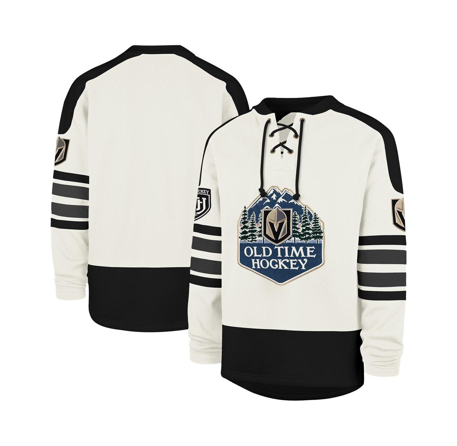 Men's Cream Vegas Golden Knights Pond Hockey Trio Eternal Lacer Sweatshirt