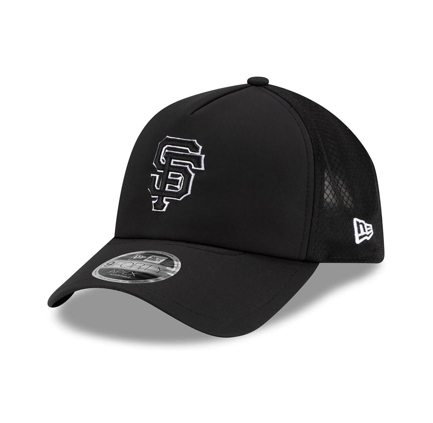 Men's Black San Francisco Giants 2026 Batting Practice Apex 9FORTY Adjustable Trucker Hat