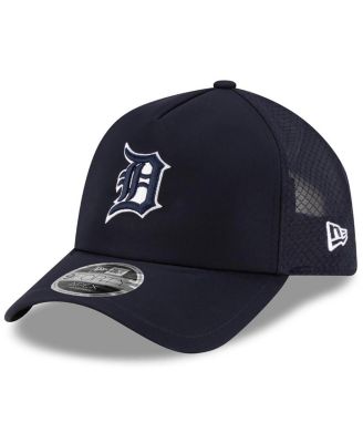Men's Navy Detroit Tigers 2026 Batting Practice Apex 9FORTY Adjustable Trucker Hat