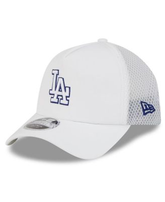 Men's White Los Angeles Dodgers 2026 Batting Practice Apex 9FORTY Adjustable Trucker Hat