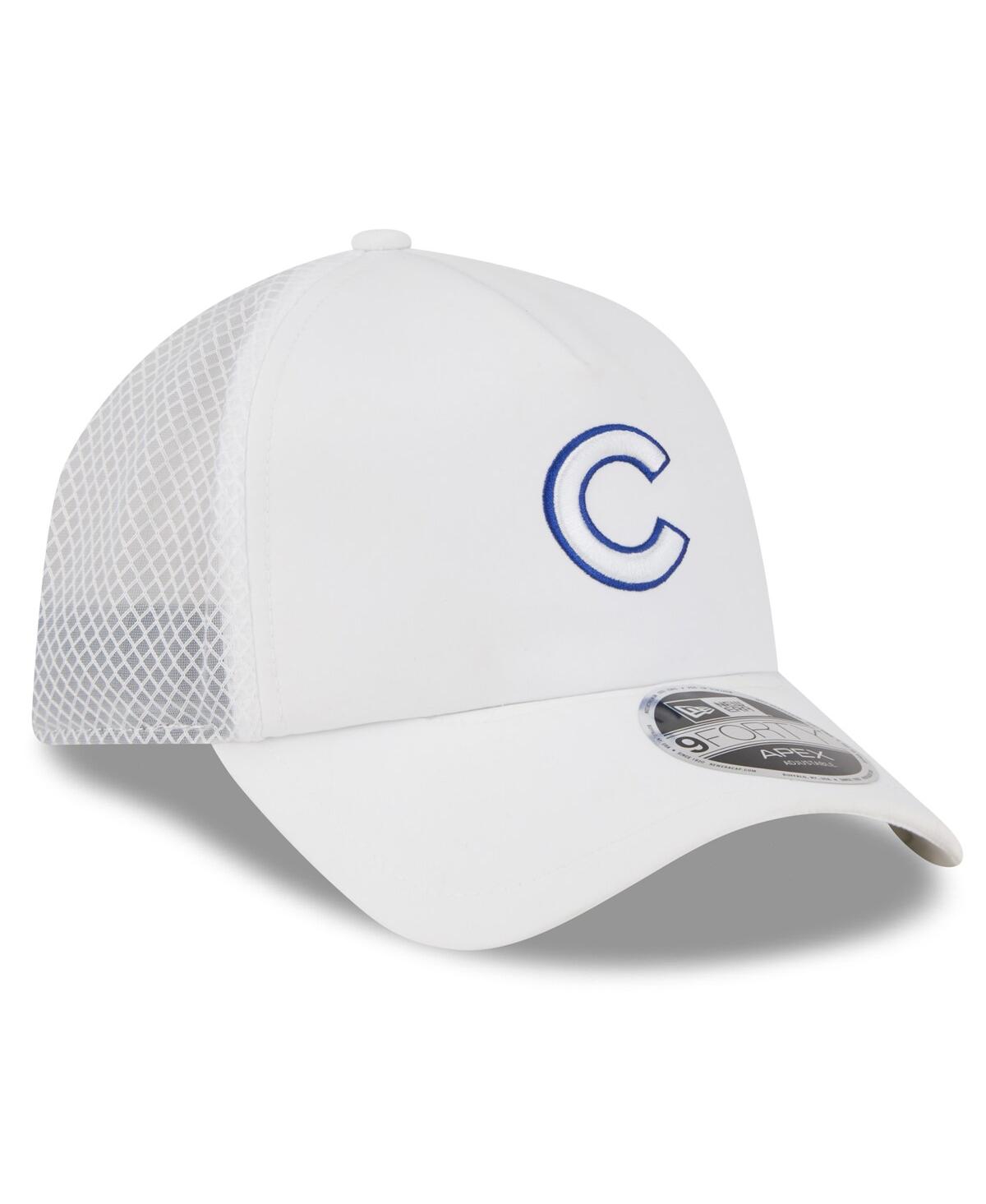 New Era Men's White Chicago Cubs 2026 Batting Practice Apex 9FORTY Adjustable Trucker Hat
