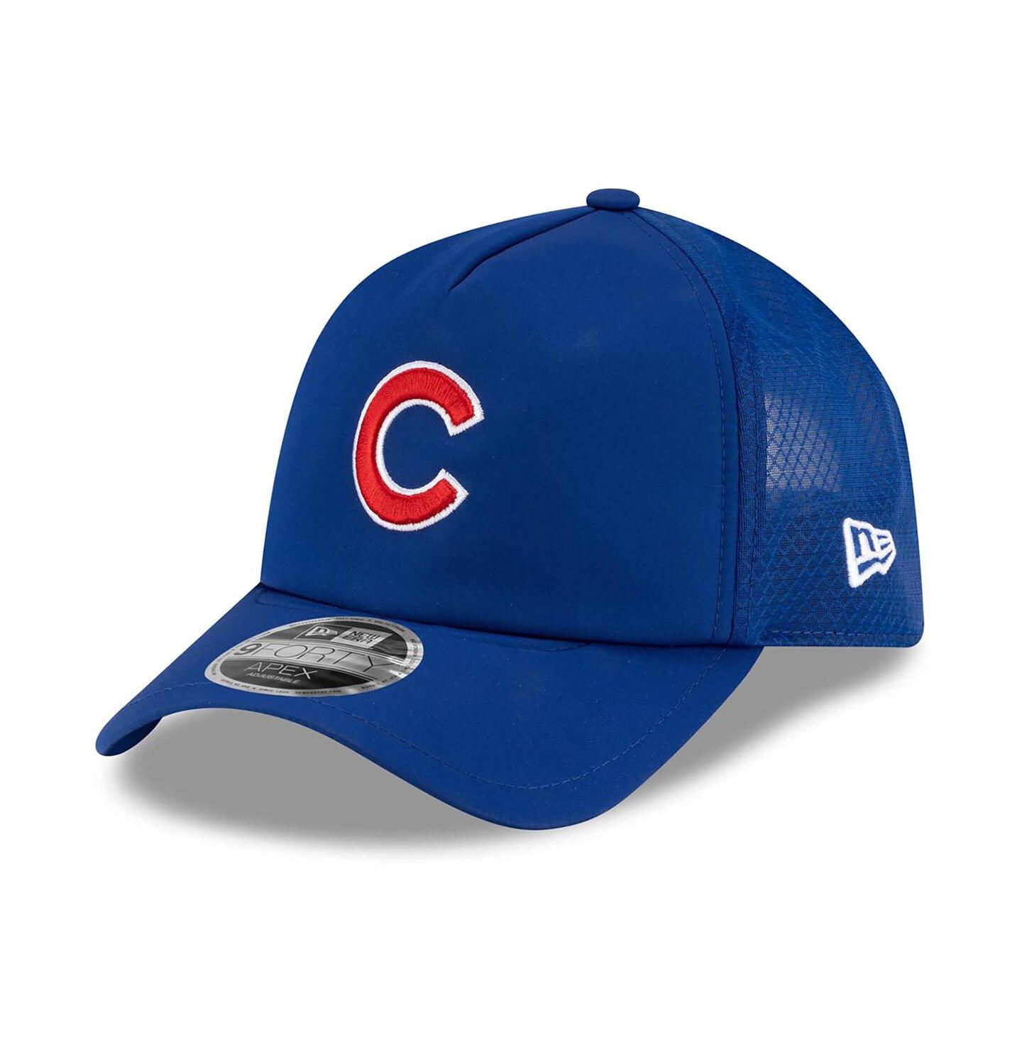 Мужская кепка New Era Royal Chicago Cubs 2026 Batting Practice Apex 9FORTY Adjustable Trucker Hat — фото 1