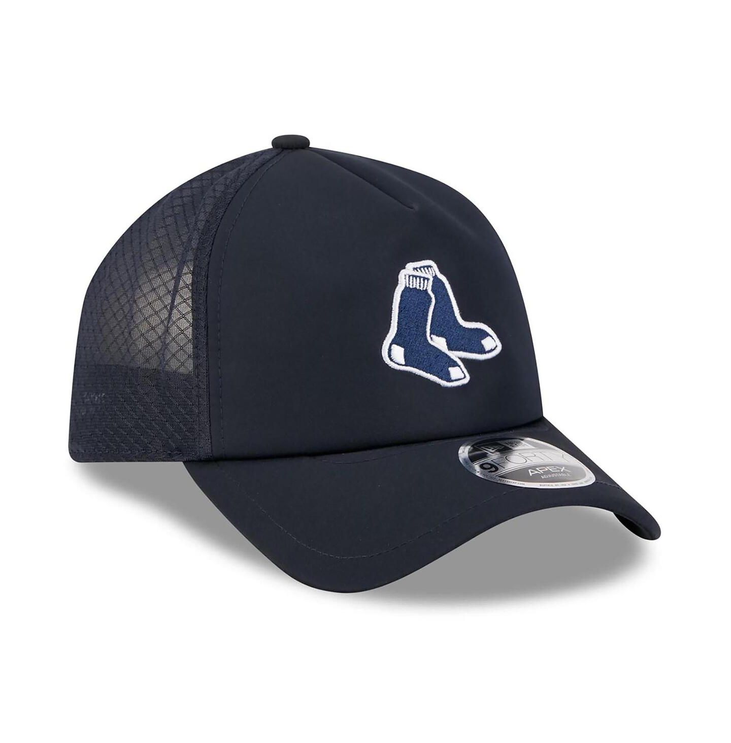Мужская кепка New Era Navy Boston Red Sox 2026 Batting Practice Alternate Apex 9FORTY Adjustable Hat — фото 3