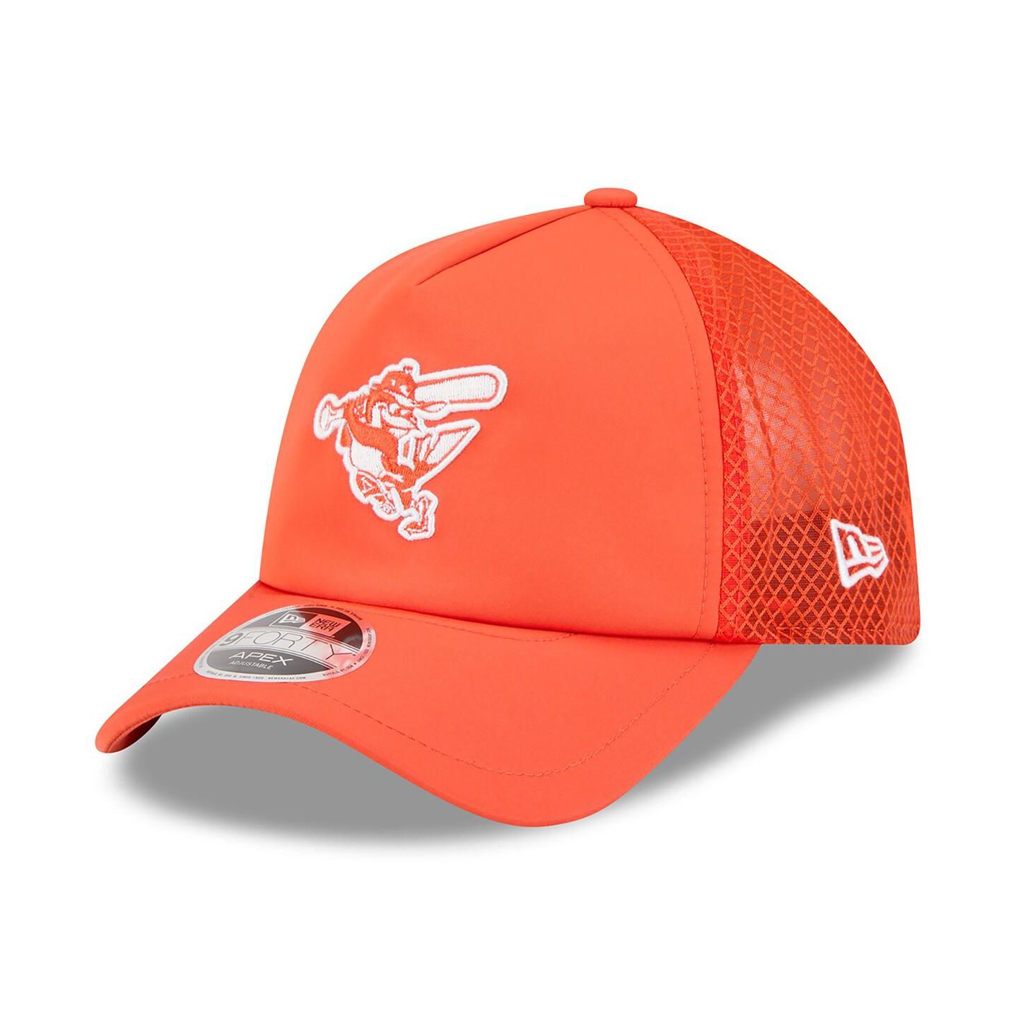 Мужская кепка New Era Orange Baltimore Orioles 2026 Batting Practice Alternate Apex 9FORTY Adjustable Hat — фото 1