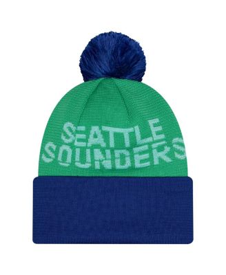 Men's Green Seattle Sounders FC 2026 Jersey Hook Cuffed Knit Hat with Pom