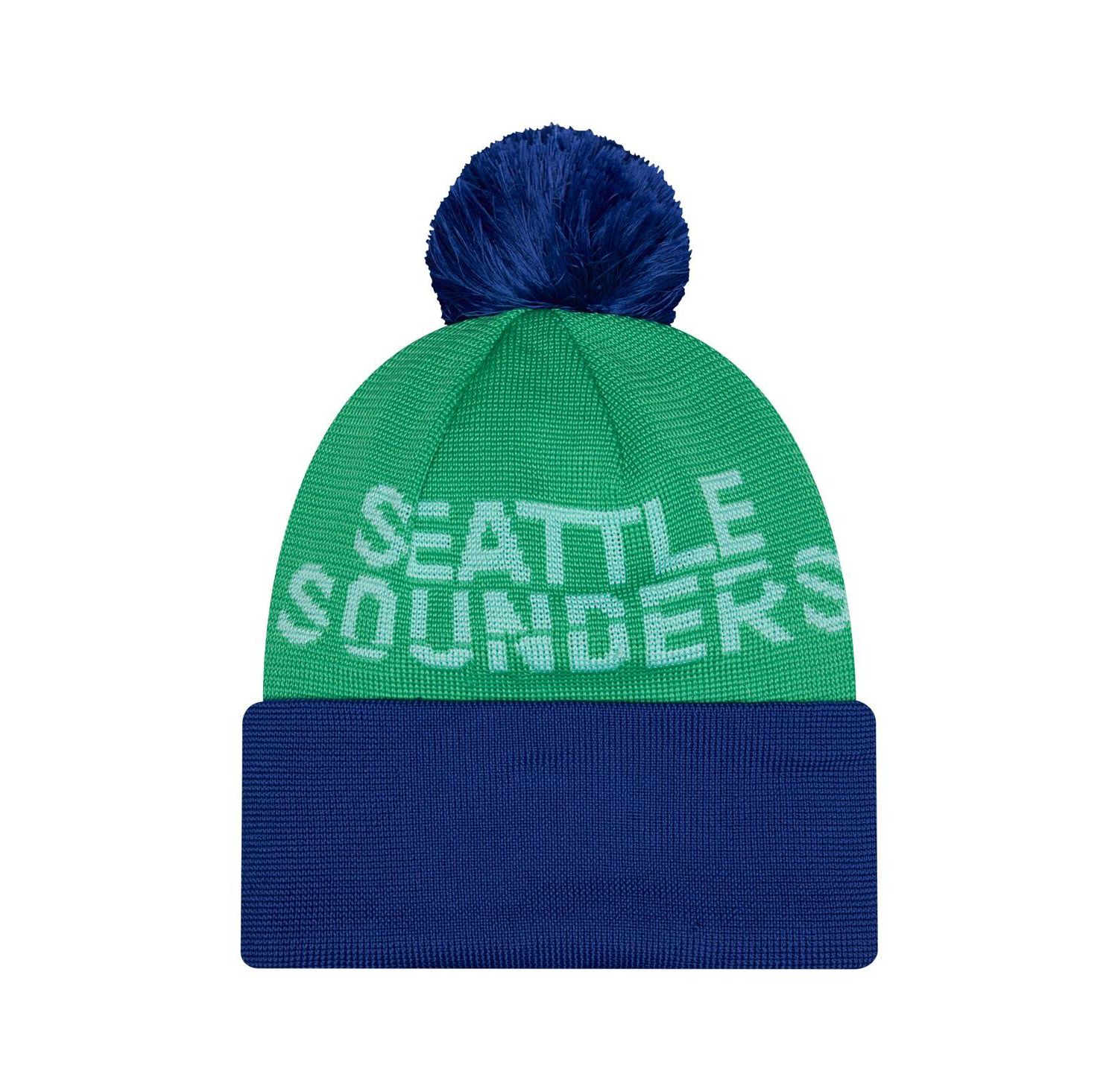 Men's Green Seattle Sounders FC 2026 Jersey Hook Cuffed Knit Hat with Pom