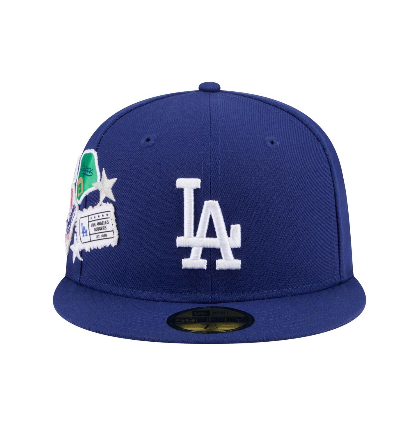 Мужская кепка New Era Royal Los Angeles Dodgers City Patch 59FIFTY Fitted Hat — фото 2