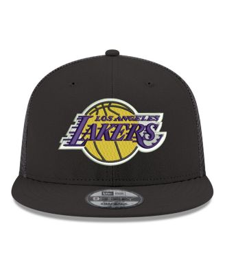 Men's Black Los Angeles Lakers Core Logo Meshback 9FIFTY Snapback Hat