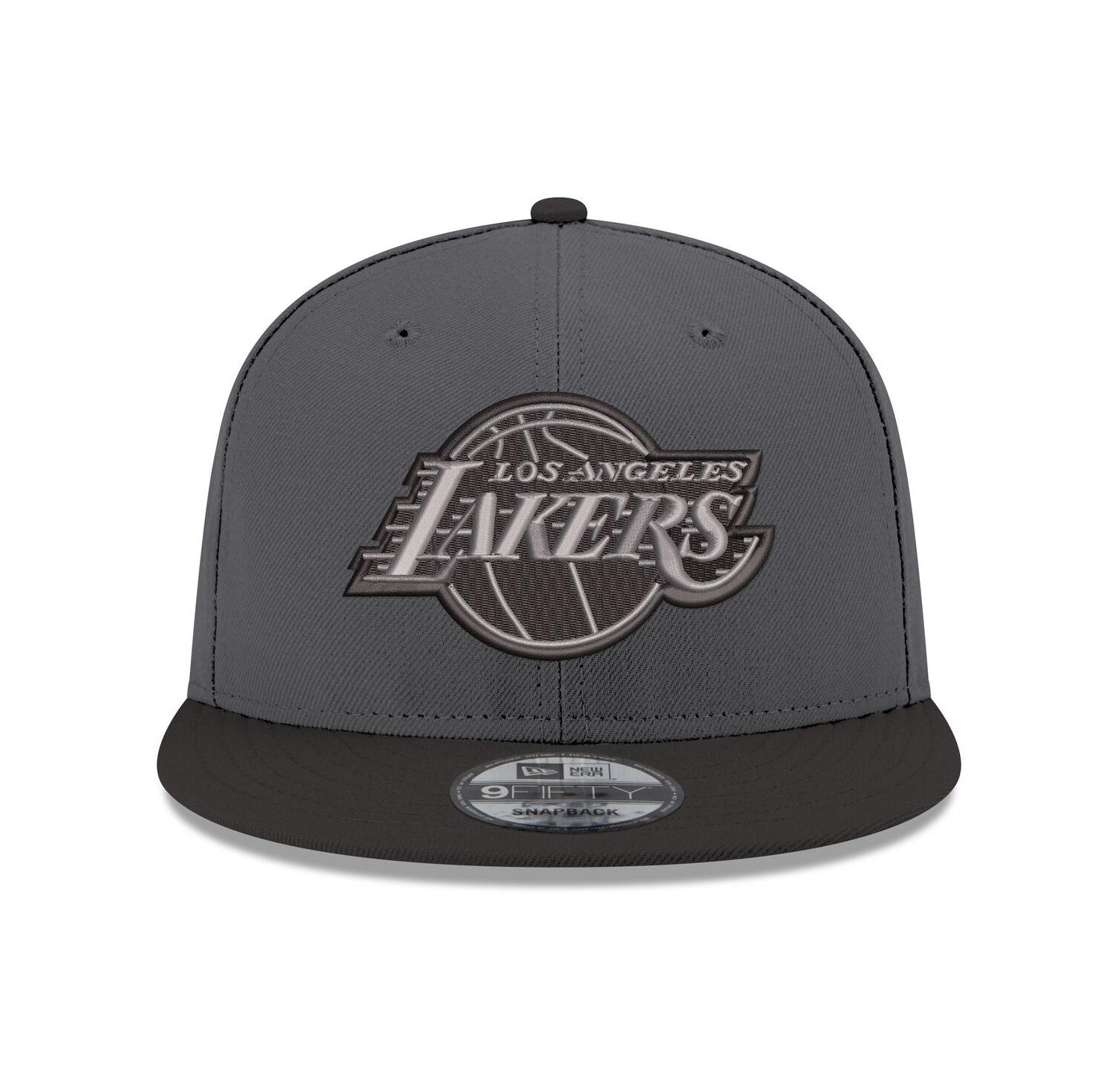 Men's Gray/Black Los Angeles Lakers Logo 2-Tone 9FIFTY Snapback Hat