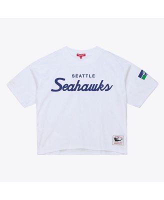 Women's White Seattle Seahawks Head Coach Cropped T-Shirt