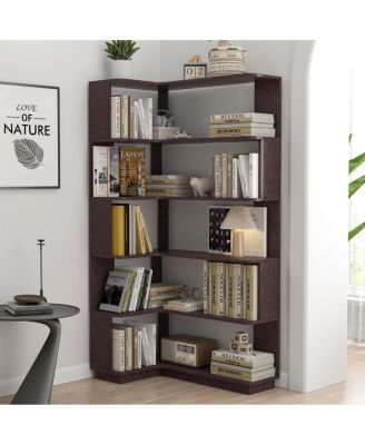  90cm L-Shape Corner Bookshelf for Home Office/Living Room