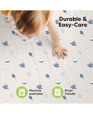 Mini Crib Sheets for Baby Girls, Boys, 2-Pack Soothe Pack and Play Sheets Fitted, Pack N Play Mattress Sheet