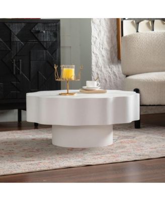 Scalloped Coffee Table: Unique Wave-Edge Focal Piece