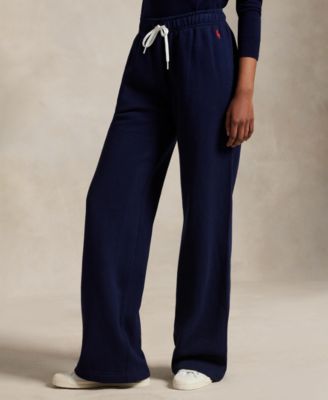 Women's Drawstring Fleece Wide-Leg Sweatpant