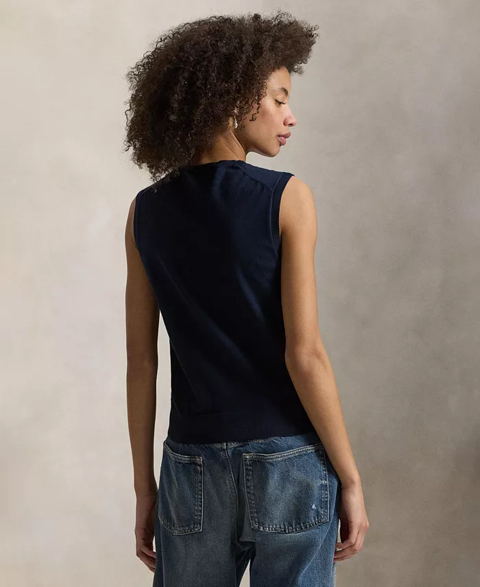 Women's Sleeveless Crewneck Sweater - thumbnail 10
