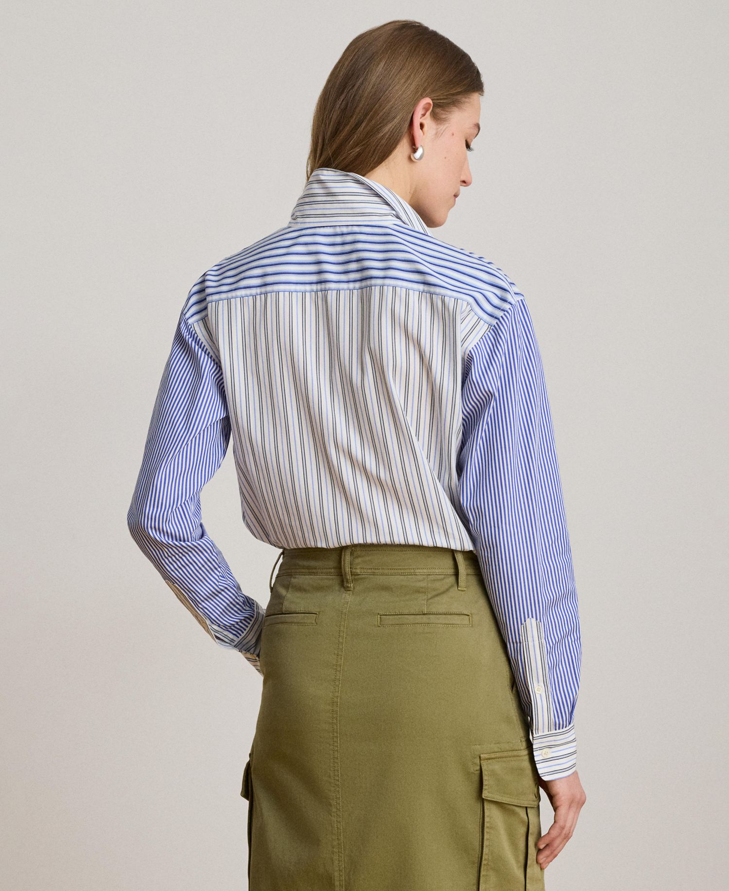 Women's Spread Collar Striped Broadcloth Shirt