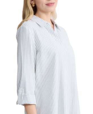 Women's Collared Button-Front Shirt