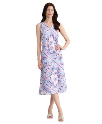 Women's Sleeveless V-Neck Midi Dress