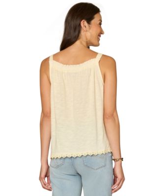 Women's Square Neck Sleeveless Cotton Top