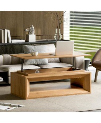 Lift-Top Coffee Table with Storage and Adjustable Height