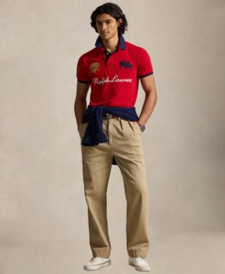 Men's Custom Slim-Fit Crest Mesh Polo Shirt